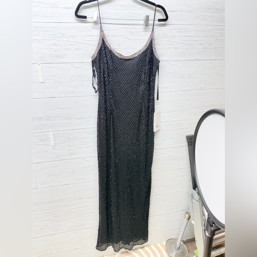 93551 mac duggal black sequin 10 flaw read